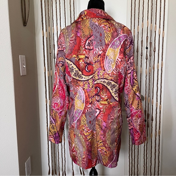 Isle Apparel Long Tunic Coat Multi Color Size Large - Picture 4 of 9